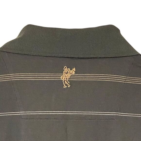 Ashworth Golf Polo Shirt Men's Extra Large Gray Stripe Casual E-Z Tech Cotton - Picture 4 of 7